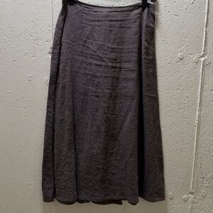 Vintage Lilith Brown Linen Women's Skirt